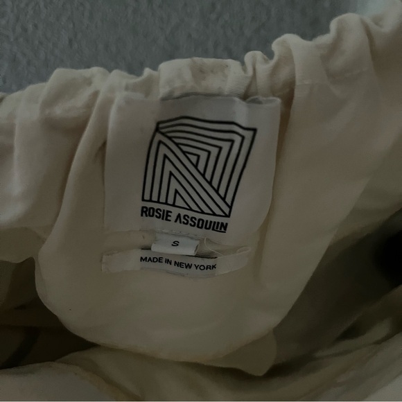 ROSIE ASSOULIN sz S Off Shoulder Balloon Sleeve Top Off White Black Stripe - Picture 3 of 16